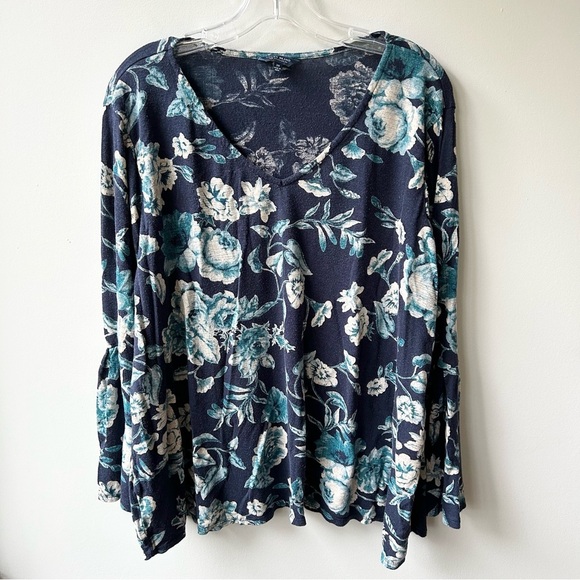 Lucky Brand viscose linen floral t-shirt - Picture 1 of 7